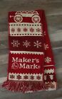 Makers Mark Holiday Scarf Christmas Red/white Snowflake Whiskey Barrel Wagon Z-5