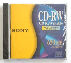 Cd Sony Cd-Rw650 650 Mb 4x Speed Riscrivibile Vergine Sigillato Sealed Nuovo New - Picture 1 of 3