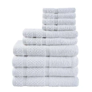 10 Piece Towel Set with Upgraded Softness & Durability, White - Picture 1 of 11
