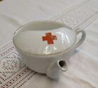 Vintage  Porcelain Red Cross Invalid Drinking Cup: Gold Gilt & Swirl Pattern