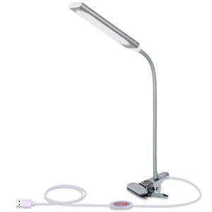 5W LED Clip-on Desk Lamp LED Dimmable Clamp Light 3 Modes & 14 Brightness Levels