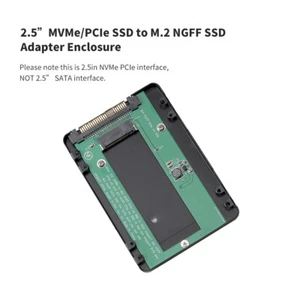 2.5in NVMe/PCI-E SSD to M.2 NGFF PCIe x4 SSD Adapter Enclosure PCI Express U0T5 - Picture 1 of 6