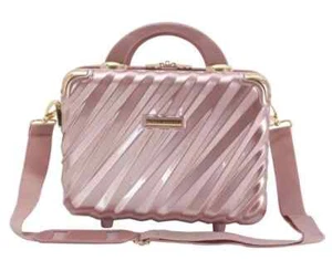 Marcy McKenna 2-in-1 Essential Hamptons Hardside Beauty Case-Rose Gold-New - Picture 1 of 5