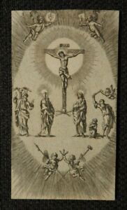 Heiligenbild / Andachtsbild KREUZIGUNG  ; holy card , santino - LUXUSPAPIER