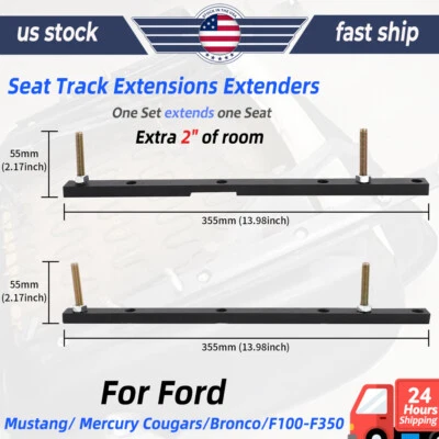 For Ford 1964-68 Mustang Seat Track Extensions Extenders Cougar Bronco F100-350 - Изображение 1 из 4