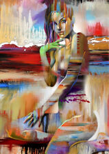 Abstract Figurative Girl,Handcraft Portrait Oil Painting on Canvas,24X36inch