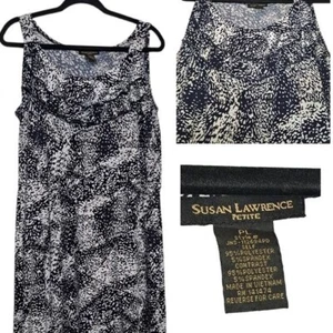 Ärmelloses Maxikleid Damen weiß schwarz abstrakt Rüschenausschnitt Petite Large - Bild 1 von 8