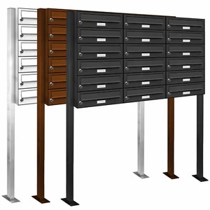 18er Premium Standbriefkasten RAL Farbe freistehend Postkasten Ständer 3x6 - Bild 1 von 4