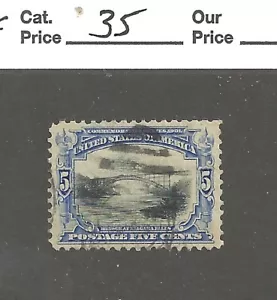 US # 297, 5 cent blue & black, Bridge at Niagara, 1901, VF-XF, scv $35 - Picture 1 of 2