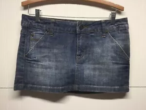 Exclusive Premium Miss Bisou Jean Mini Skirt-Size 7 - Denim pockets snap closure - Picture 1 of 6