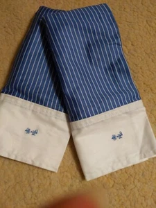  Ralph Lauren Socialite blau weiß Streifen Abzeichen Kissenbezüge Std NEU - Bild 1 von 4