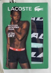 Lacoste Men's Recycled Microfiber Ultra Dry Trunks Soft Mint/Navy Blue Size XL - Picture 1 of 2
