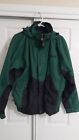 Coleman Mens Jacket Large Green Full Zip Hooded Snap Button Lined Casual