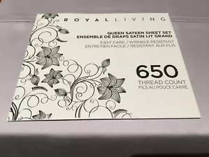 Royal Living Queen Sheet Set Gray Lavender 650 Thread Count Sateen Wrinkle Resis - Picture 1 of 4
