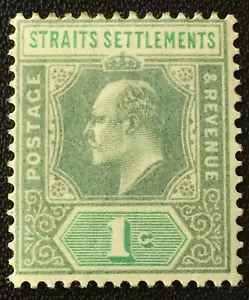 Malaya Straits Settlements 1902-03 KEVII 1c MH CrownCA SG#110 M4327 - Picture 1 of 3
