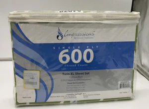 Twin XL Sheet Set, 600 TC,55% Cotton. One Flat, Fitted, One PillowCase - Picture 1 of 2