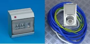 MAINS INSTALLATION KIT 16A 230V CONSUMER UNIT CABLE INLET CAMPER HORSEBOX No SKT - Picture 1 of 5