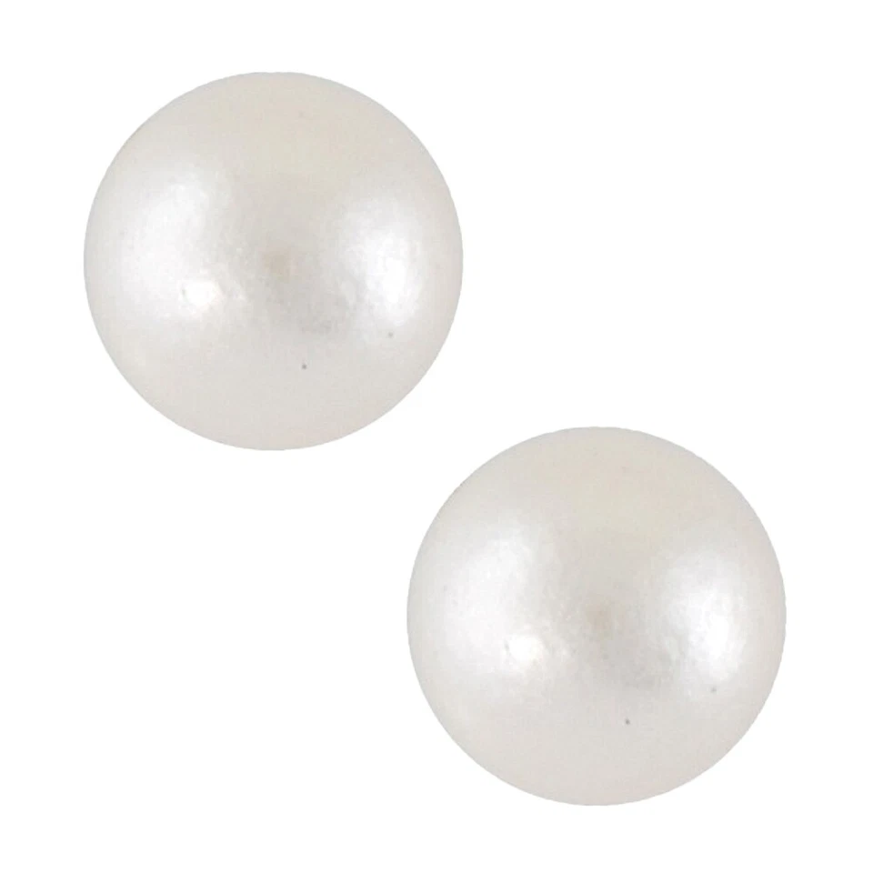 Pendientes Studex Sensitive redondos blancos imitación perlas chapados en oro - Talla a elegir Foto 1 de 2