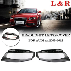 Par de cubiertas de lentes de faros policarbonato izquierda + derecha para Audi A4 2009-12 - Imagen 1 de 7