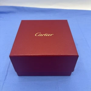 Cartier Uhrenschmuck leere Geschenkbox rot bedeckt Karton 5 x 5 x 3 - Bild 1 von 11