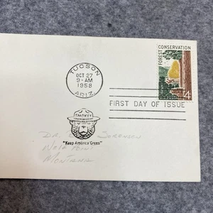 Forest Conservation 1958 Four Cent Stamp First Day Issue Smokey - Picture 1 of 3