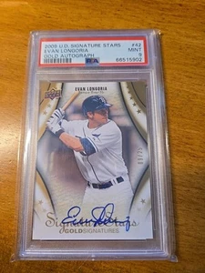 2009 U.D. Signature Stars Evan Longoria Gold Auto 09/25 PSA 9 MINT - Picture 1 of 2