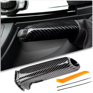 For BMW E46 E60 E90 E92 F30 Front Handbrake Brake Handle Cover Carbon Fiber US - Foto 1 di 16