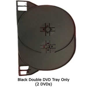Black Double DVD Trays ONLY Hold 2 DVD Discs Inner Tray Without outer Case LOT - Afbeelding 1 van 3