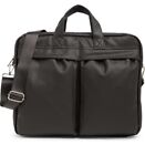 Slate & Stone Faux Leather Laptop Bag in Dark Brown Pebbled 17” Wide Adjustable