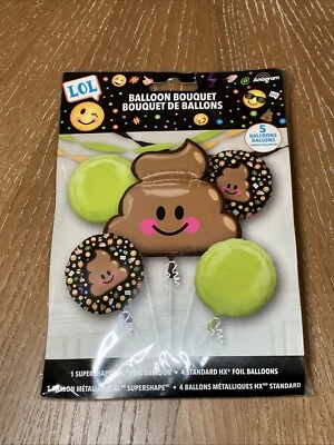 - Ramo de 5 globos de lámina de anagrama POOP EMOJI LOL fiesta cumpleaños Foto 1 de 2