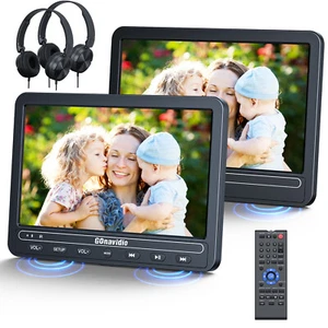 2x 10,5" Doppio Schermo Auto Poggiatesta Lettore DVD Monitor TV USB Batteria Ricaricabile - Foto 1 di 12