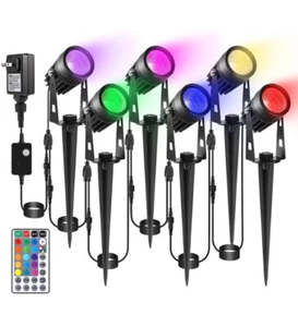 RGB LED Landscape Lighting Low Voltage 6-in-1 Remote 8 Modes 16 Color Outdoor - Picture 1 of 5