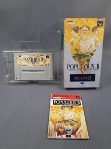 NINTENDO SUPER FAMICOM SFC POPULOUS II 2 Japanese Version Boxed - Picture 1 of 13