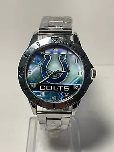 Indianapolis Colts Football Team Logo Men's Stainless-Steel Silver Watch NEW - Picture 1 of 9