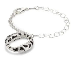 Brand NEW - Invicta Divina Rhodium-Plated with Black Enamel Charm Bracelet 7.75 - Picture 1 of 1