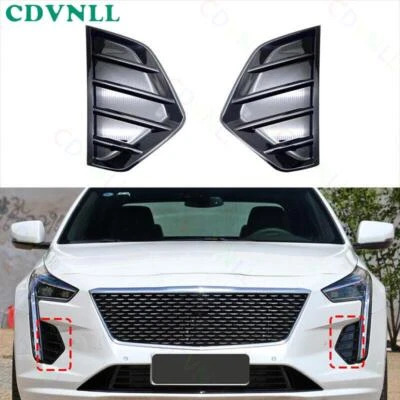 For Cadillac CT6 2019-2020 Front Bumper Fog Light Cover Grille Bezel Trim Pair Foto 1 de 4