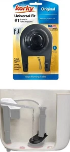 Korky Universal Fit Flapper Black Rubber& Chain Seals Toilet Tank -54BP - Picture 1 of 4