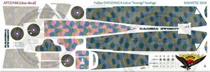 Calcomanía de fuselaje de pastillas Aviattic ATT32166 1/32 Fokker DVII (construido OAW) 4 colores - Imagen 1 de 1