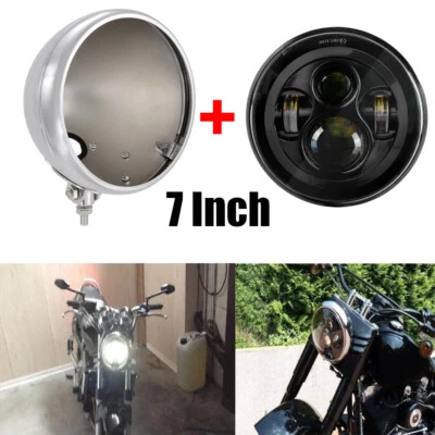 7" Motorcycle LED Headlight w/Housing Bucket For Honda Shadow Aero 750 VT750C Foto 1 de 4