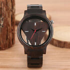 Natural Wood Watch Hollow Out Triangle Case Wooden Unique Design Watches for Men