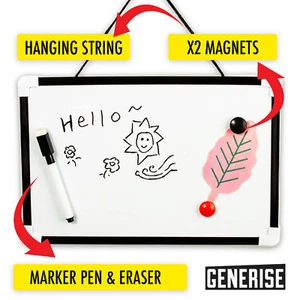 A4 Magnetic Whiteboard Dry Wipe White Board Office Home Memo Notice Pen & Eraser - Picture 1 of 23