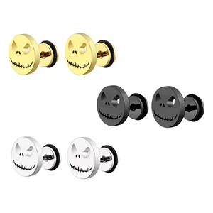 Skull Hand Stud Earring Halloween Pumpkin Gothic Punk Stud Earrings Men / Women - Picture 1 of 7