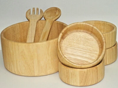 Juego de ensaladeras Goodwood madera bambú Tailandia 7 piezas servicio SIN USAR Foto 1 de 4