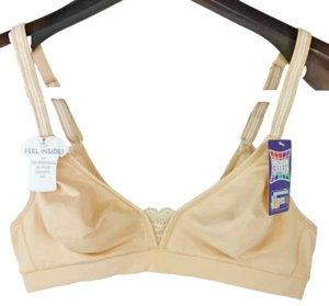 Hanes Women's Bra Comfort Flex Fit T-Shirt Brassiere Small 34-36 Wireless Beige - Picture 1 of 5
