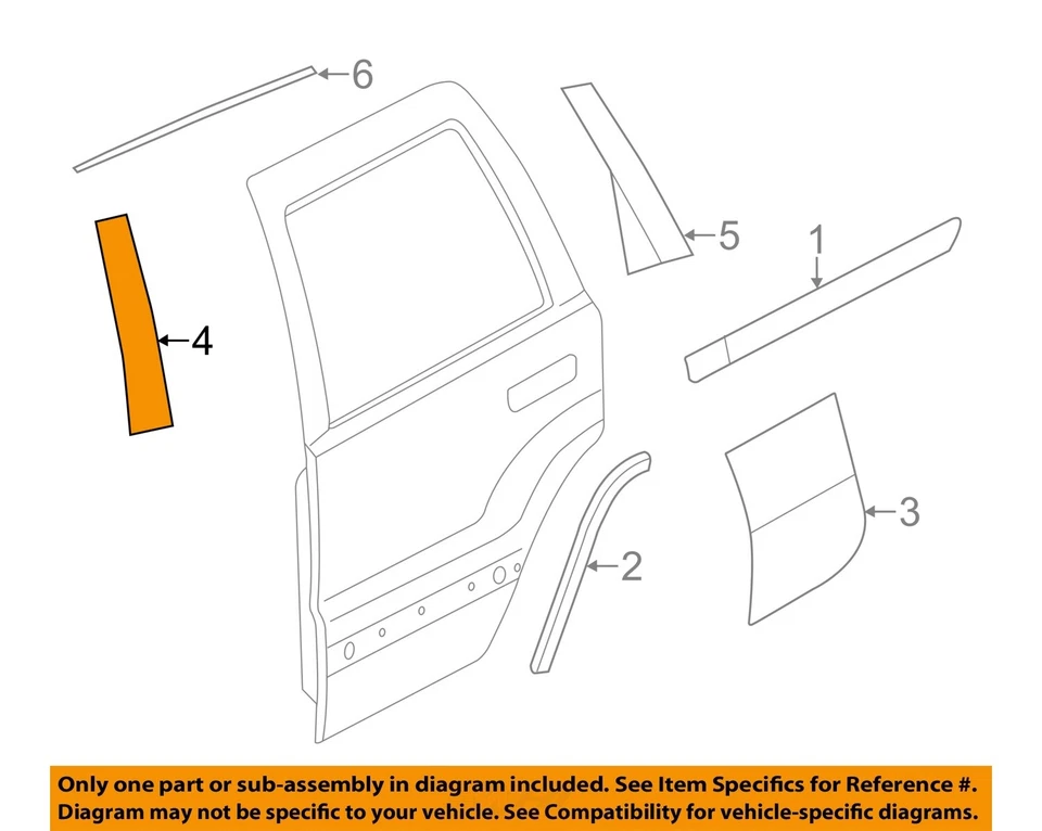 CHRYSLER OEM 17-22 Grand Cherokee WK Rear Door Exterior Trim-Applique 57010447AP Foto 1 de 2