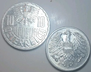 2 Vintage Austria Coins 1954 2 ~ 1979 10 Groshen EXCELLENT UNC Austrian Coins - Picture 1 of 6