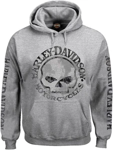 Men'S Hooded Sweatshirt, Willie G Skull, Gray Hoodie 30296654 - Picture 1 of 12