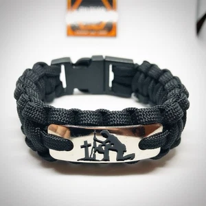 Fallen Kneeling Soldier Wounded Warrior 550 Paracord survival Bracelet Tactical - Picture 1 of 2