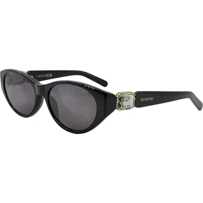 Gafas de sol Swarovski SK0350 de plástico para mujer 01A negro brillante 55-17 lentes grises con estuche Foto 1 de 4