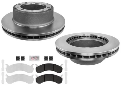 Pastilhas de freio a disco de carbono resistentes rotores galvanizados FIts 04-08 Ford F650 - Imagem 1 de 4